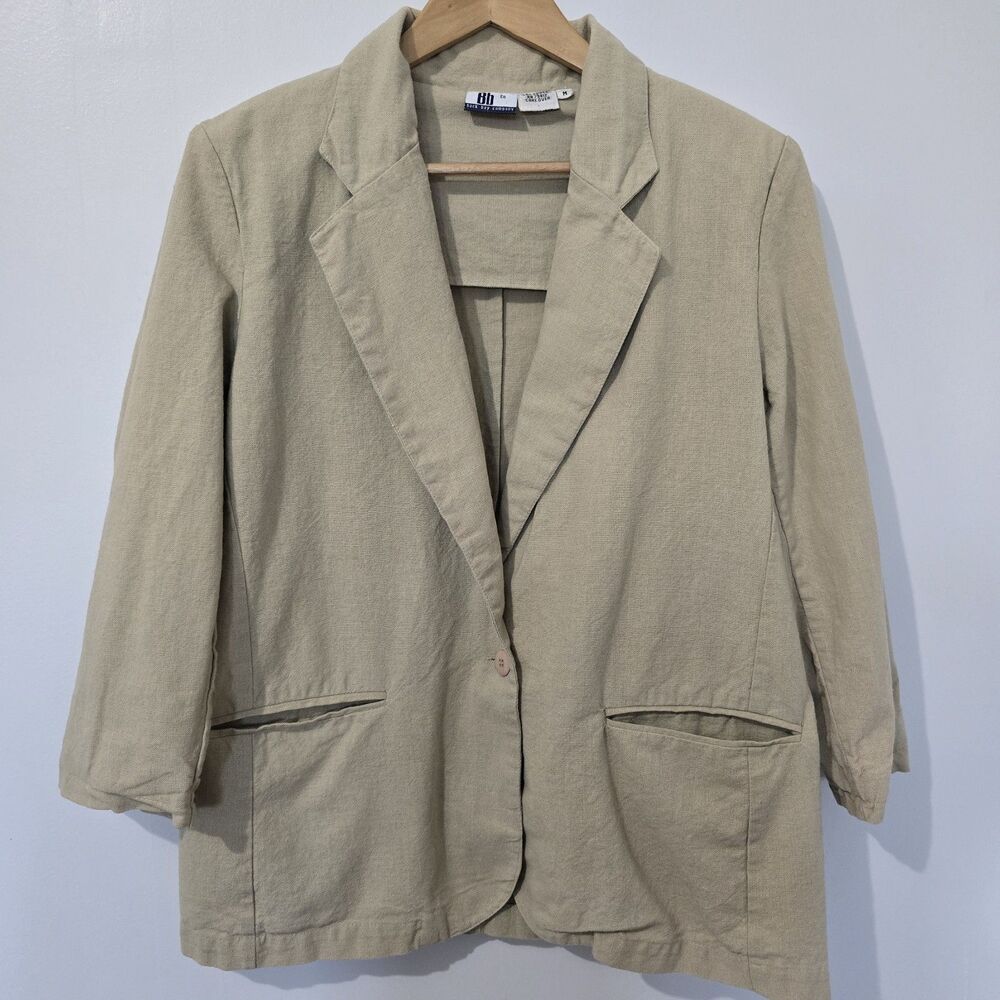 Vintage - Back Bay Co - Size M - Blazer -  100% Cotton Patch Pockets Twill - Tan
